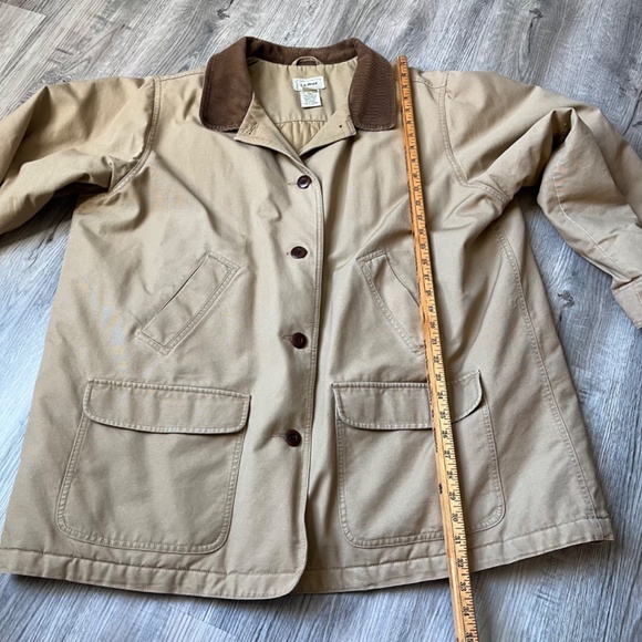 LL Bean Chore Barn Coat 3x Cotton With Thinsulate Lining Corduroy Collar Cuffs - Picture 10 of 13